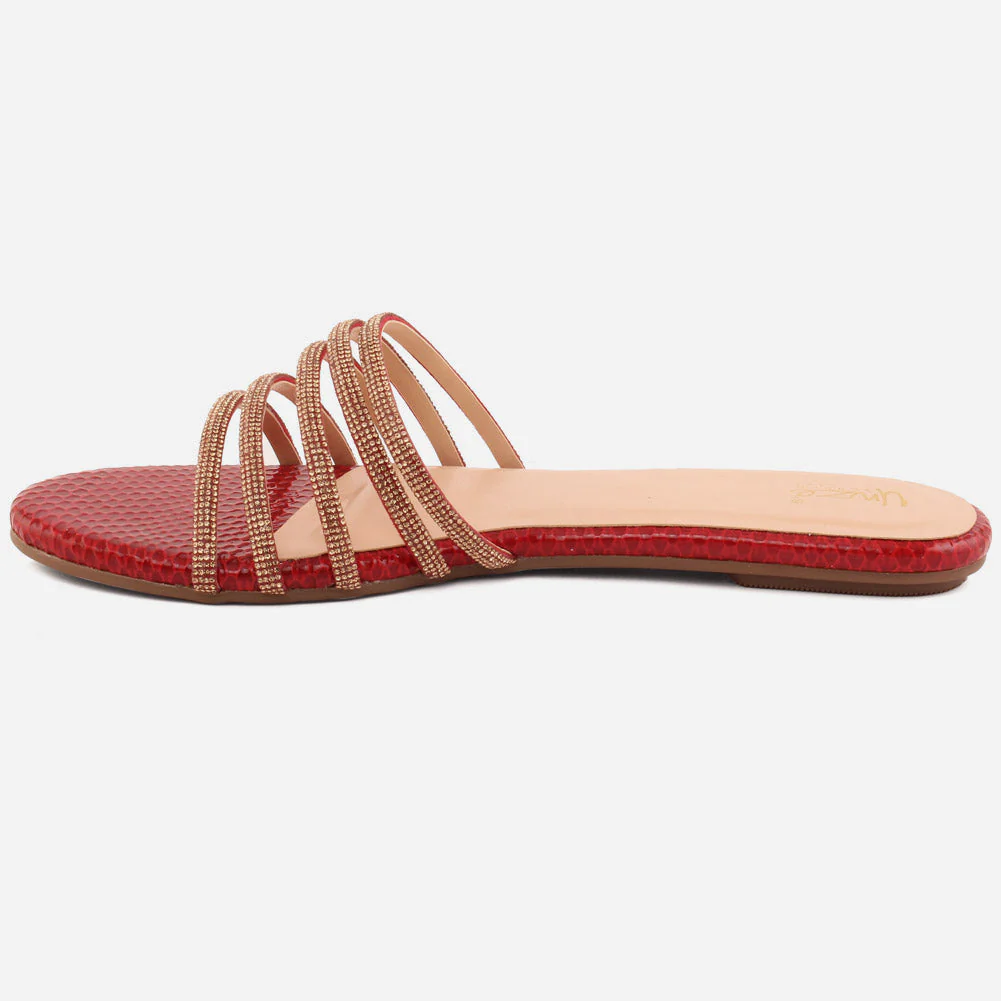 Women "Ethel" Stone Strap Slip On Slippers - Image 3