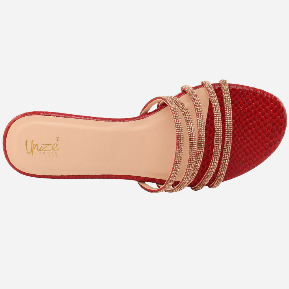 Women "Ethel" Stone Strap Slip On Slippers - Image 4