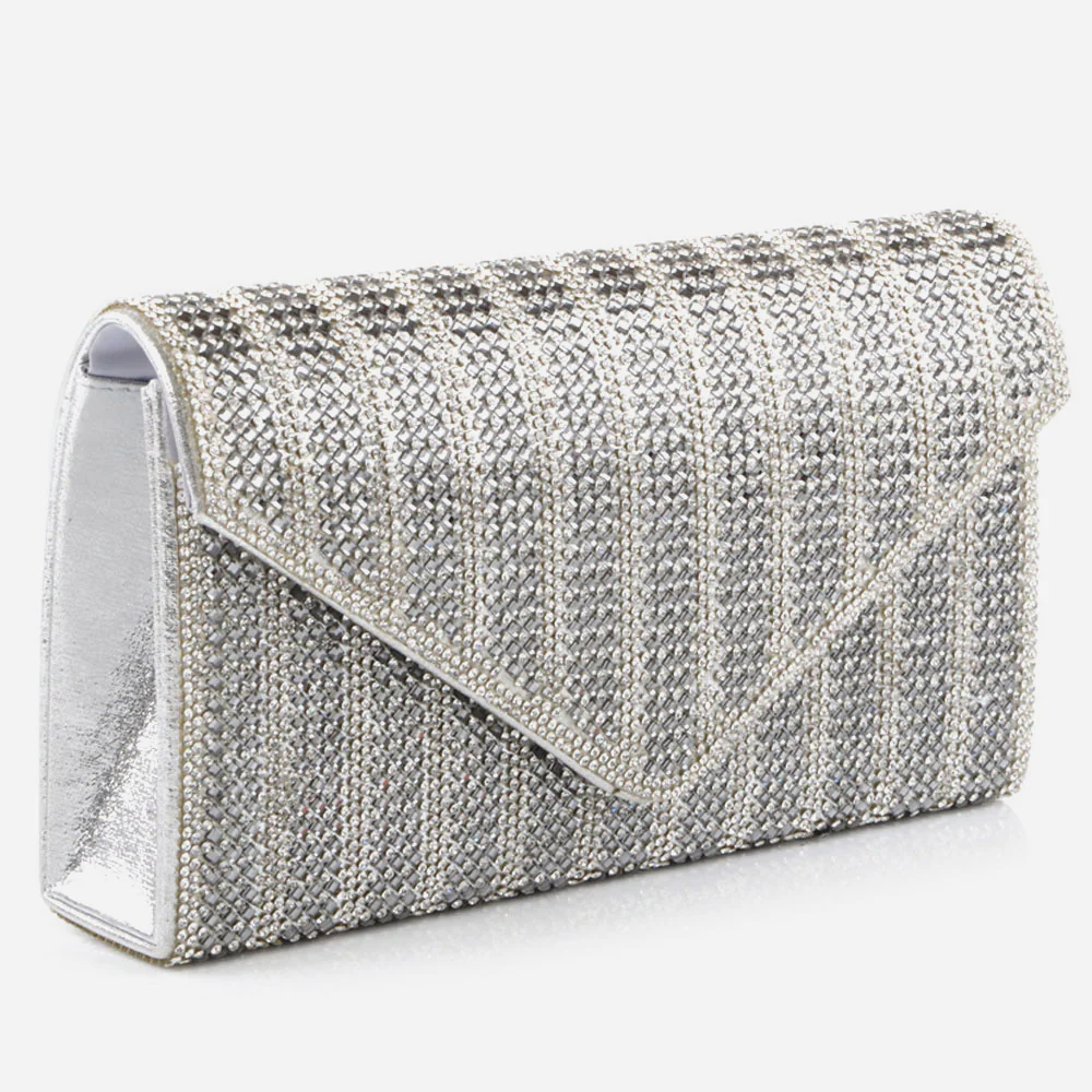 Women Evening Clutch Bag Wedding Handbag Prom Purse Sparkly Flap Over Party Bags Diamante Birthday Gifts for Her
