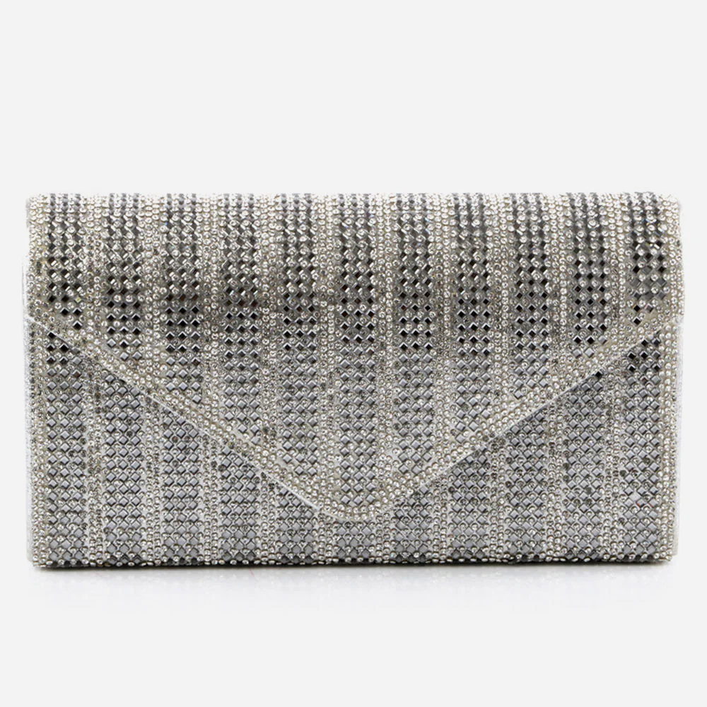 Women Evening Clutch Bag Wedding Handbag Prom Purse Sparkly Flap Over Party Bags Diamante Birthday Gifts for Her - Image 3