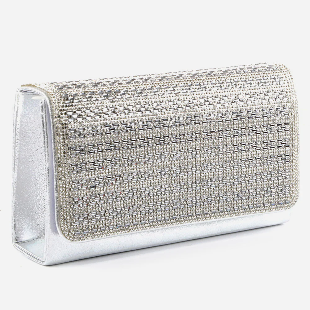 Women Evening Clutch Bag Wedding Handbag Prom Purse Sparkly Flap Over Party Bags Diamante Birthday Gifts for Her