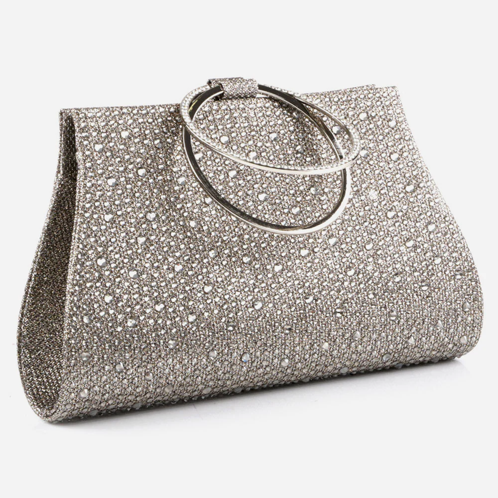 Women Evening Clutch Bag Wedding Handbag Prom Purse Sparkly Handle Carry Party Bags Diamante Birthday Gifts for Her