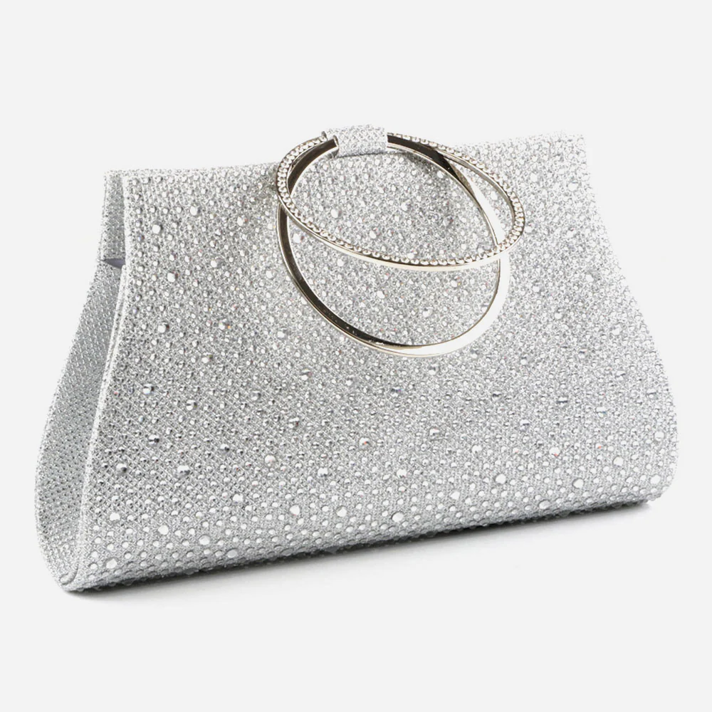 Women Evening Clutch Bag Wedding Handbag Prom Purse Sparkly Handle Carry Party Bags Diamante Birthday Gifts for Her