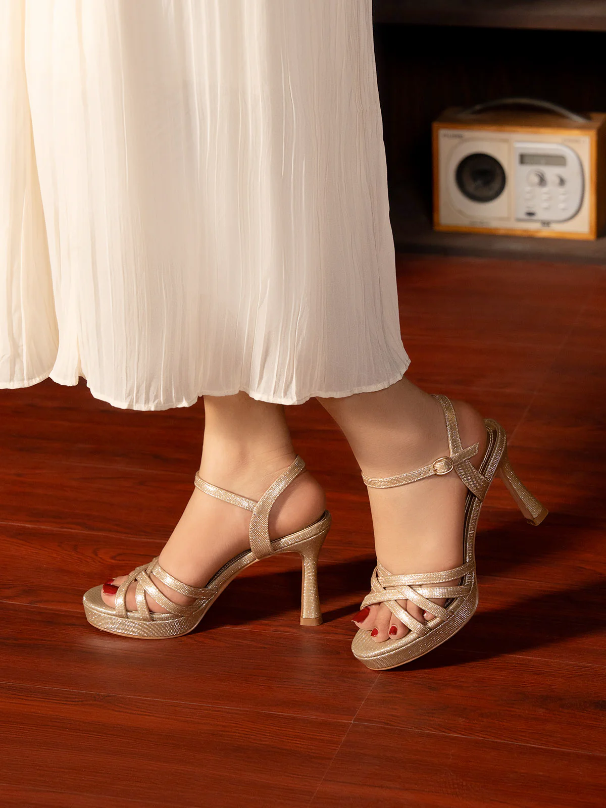 Women "FIONA" Fancy Spool Heel Sandals - Image 5