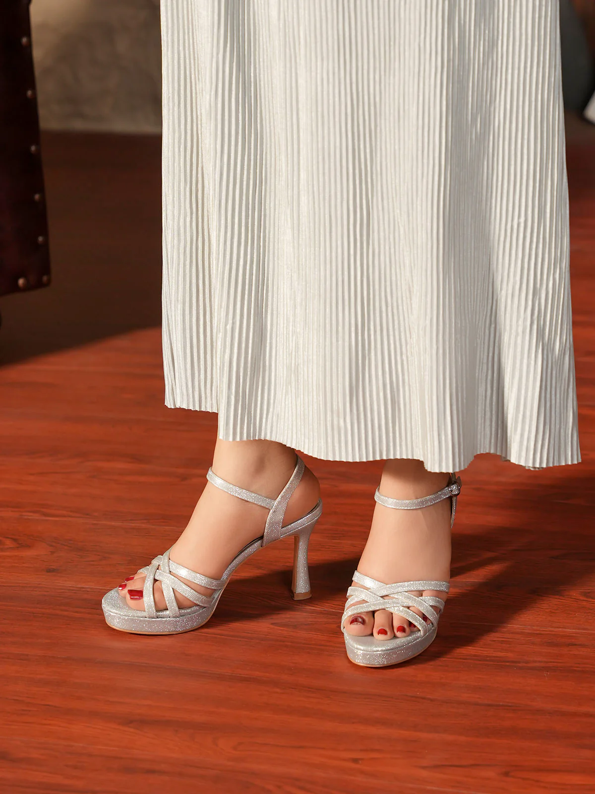 Women "FIONA" Fancy Spool Heel Sandals - Image 10