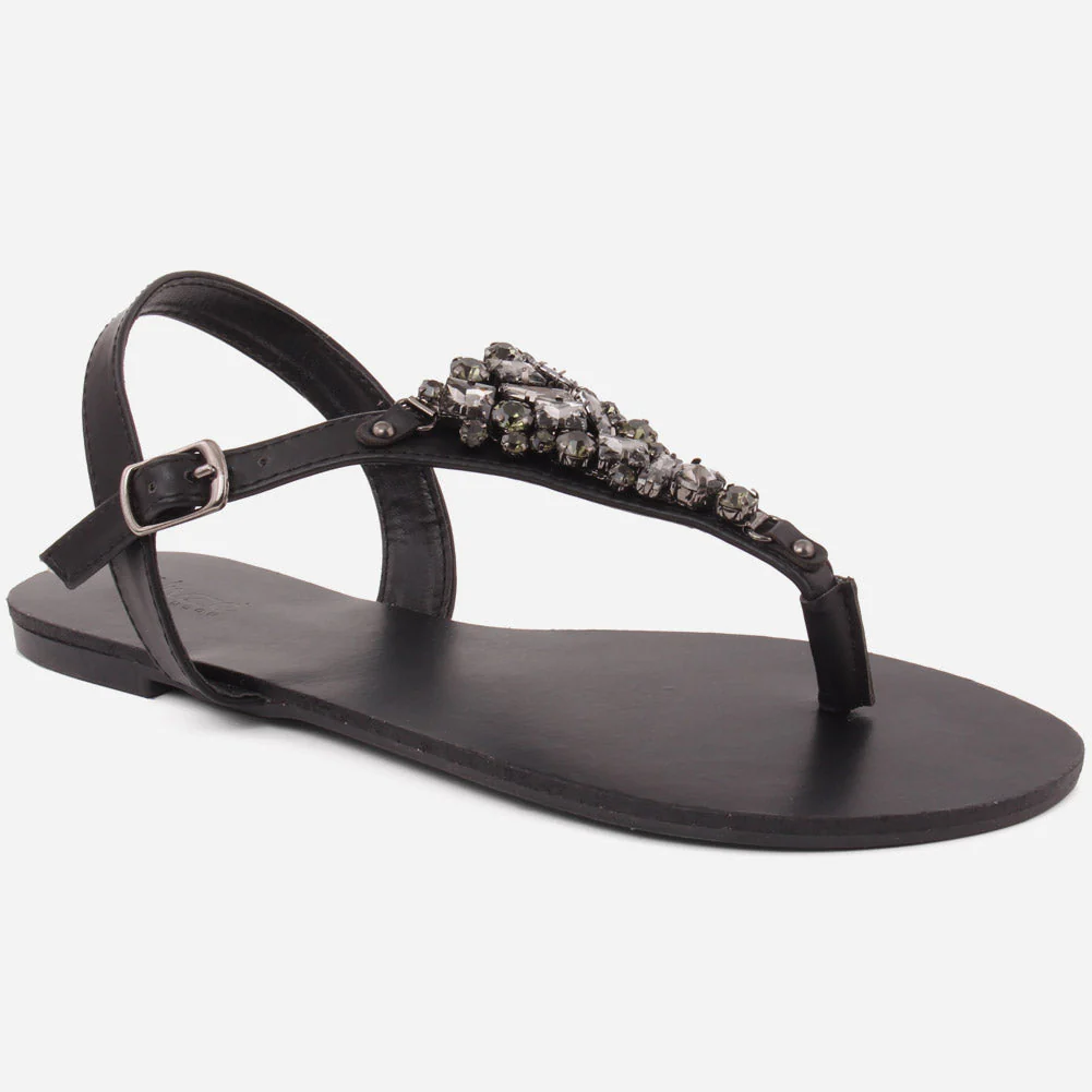 Women "GAL" Wide Fit Ankle Strap Flat Sandals