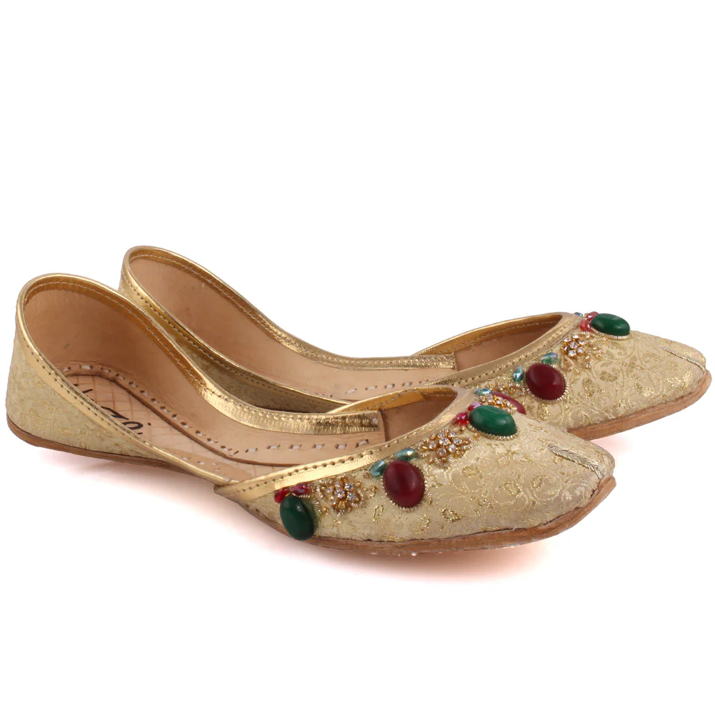 Women ‘Garnet’ Gemstone Khussa Slippers - Image 2