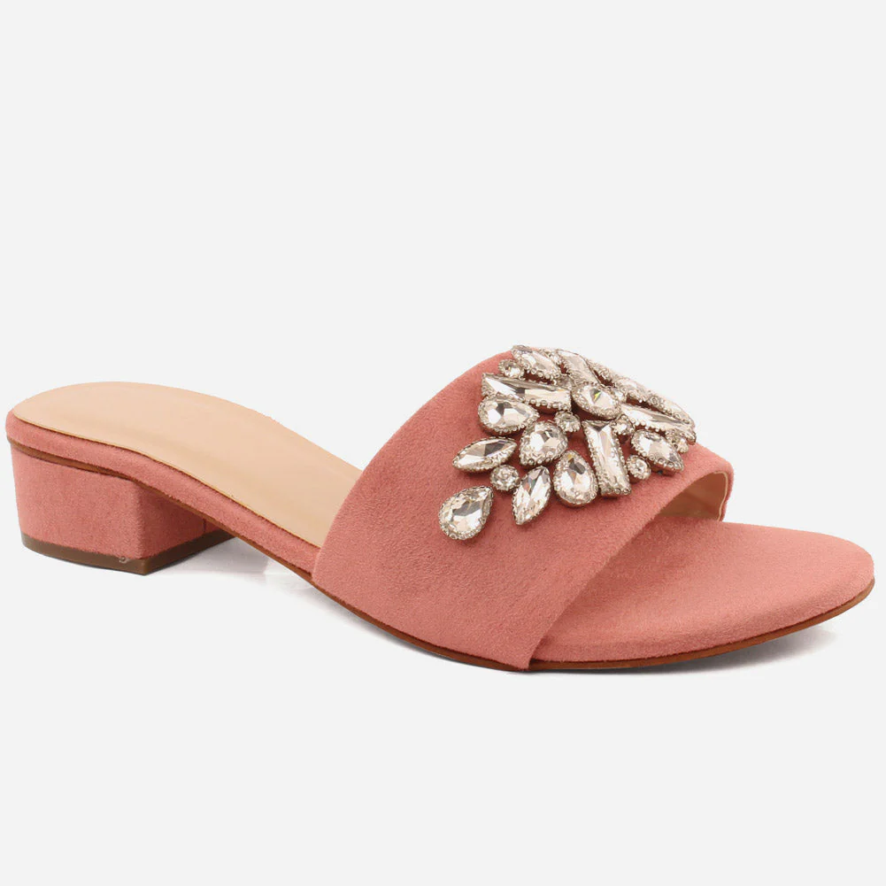 Women "GIA" Low Block Heel Slippers