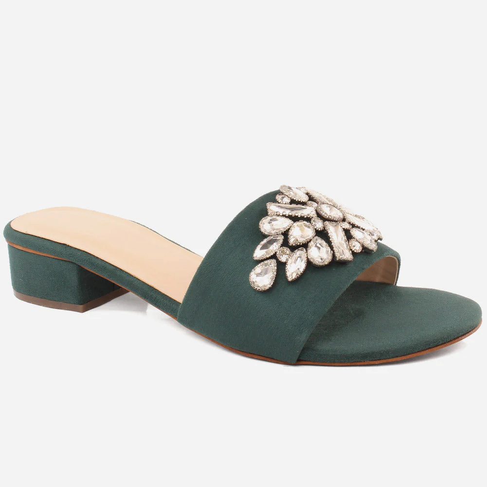 Women "GIA" Low Block Heel Slippers