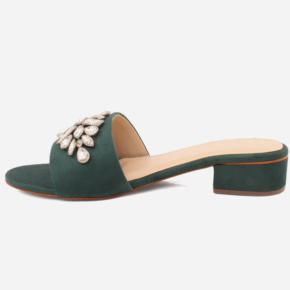 Women "GIA" Low Block Heel Slippers - Image 3