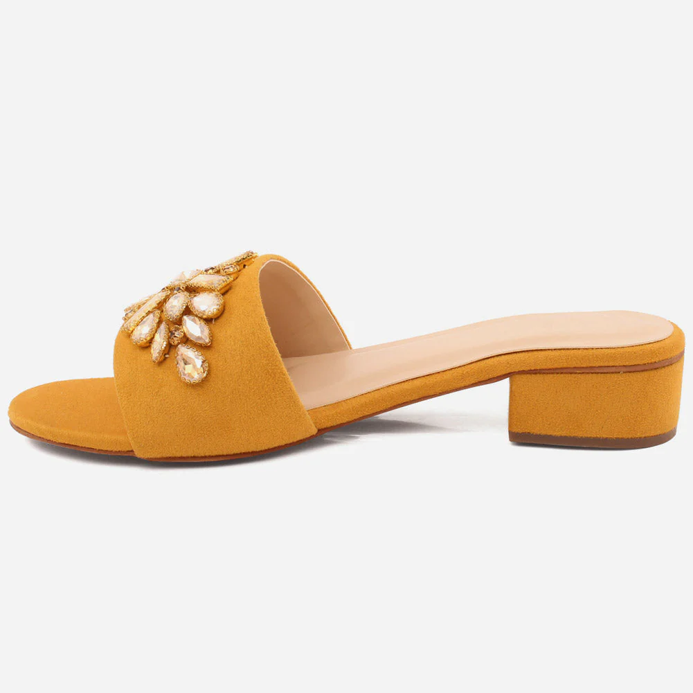 Women "GIA" Low Block Heel Slippers - Image 3