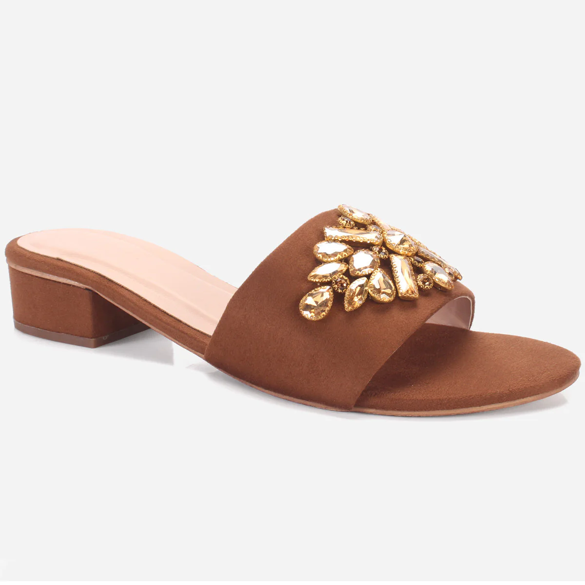 Women "GIA" Low Block Heel Slippers