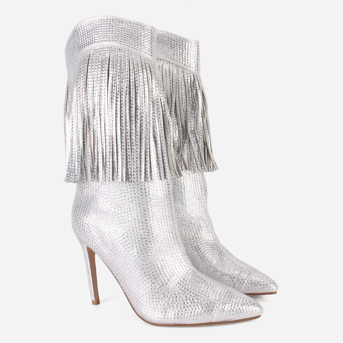 Women "GIANNI" Pointed Toe Fringe Long Boots - Image 2