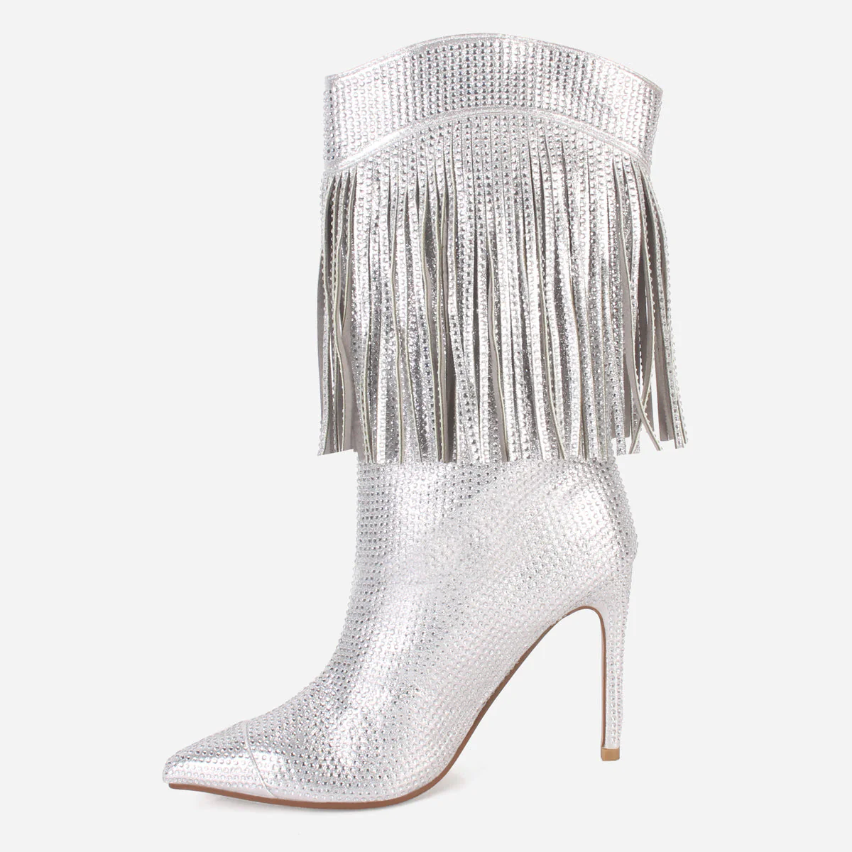 Women "GIANNI" Pointed Toe Fringe Long Boots - Image 3