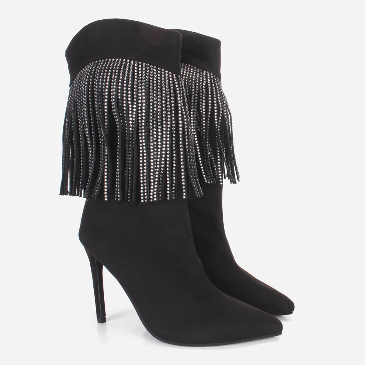 Women "GIANNI" Pointed Toe Fringe Long Boots - Image 2