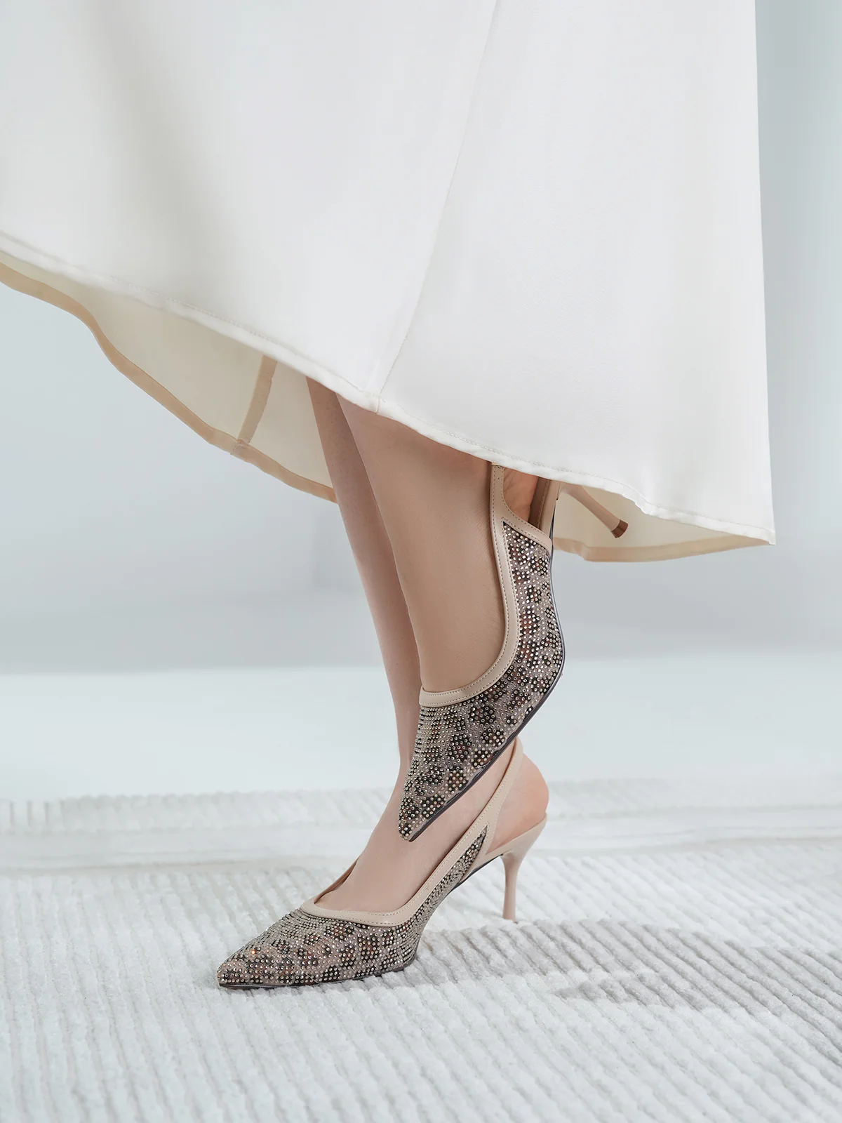 Women "GRACIE" Glamorous Touch Net Sandals - Image 6