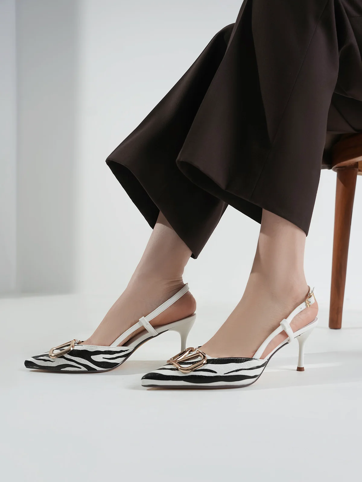 Women "HILLARY" Pointed Toe Buckle Sandals - Image 11