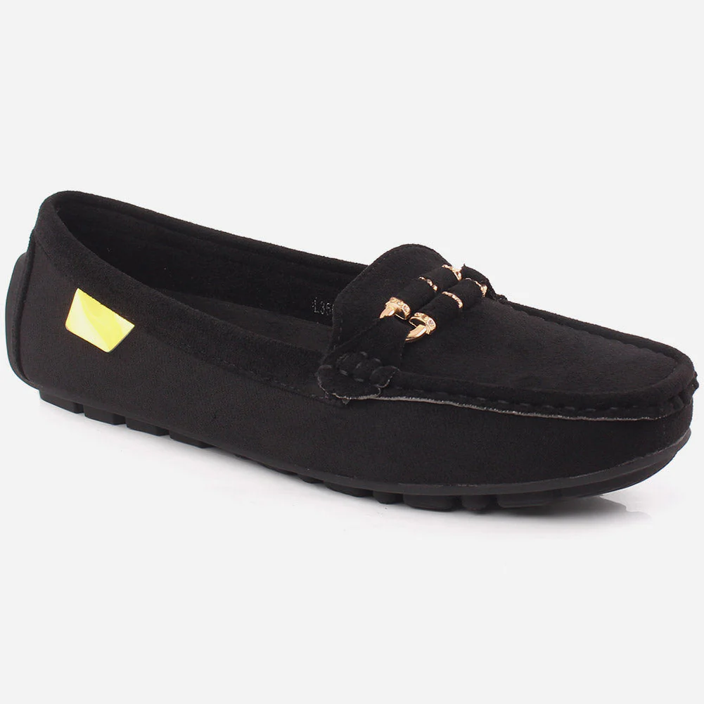 Women "Ingrid" Suede Buckle Moccasins