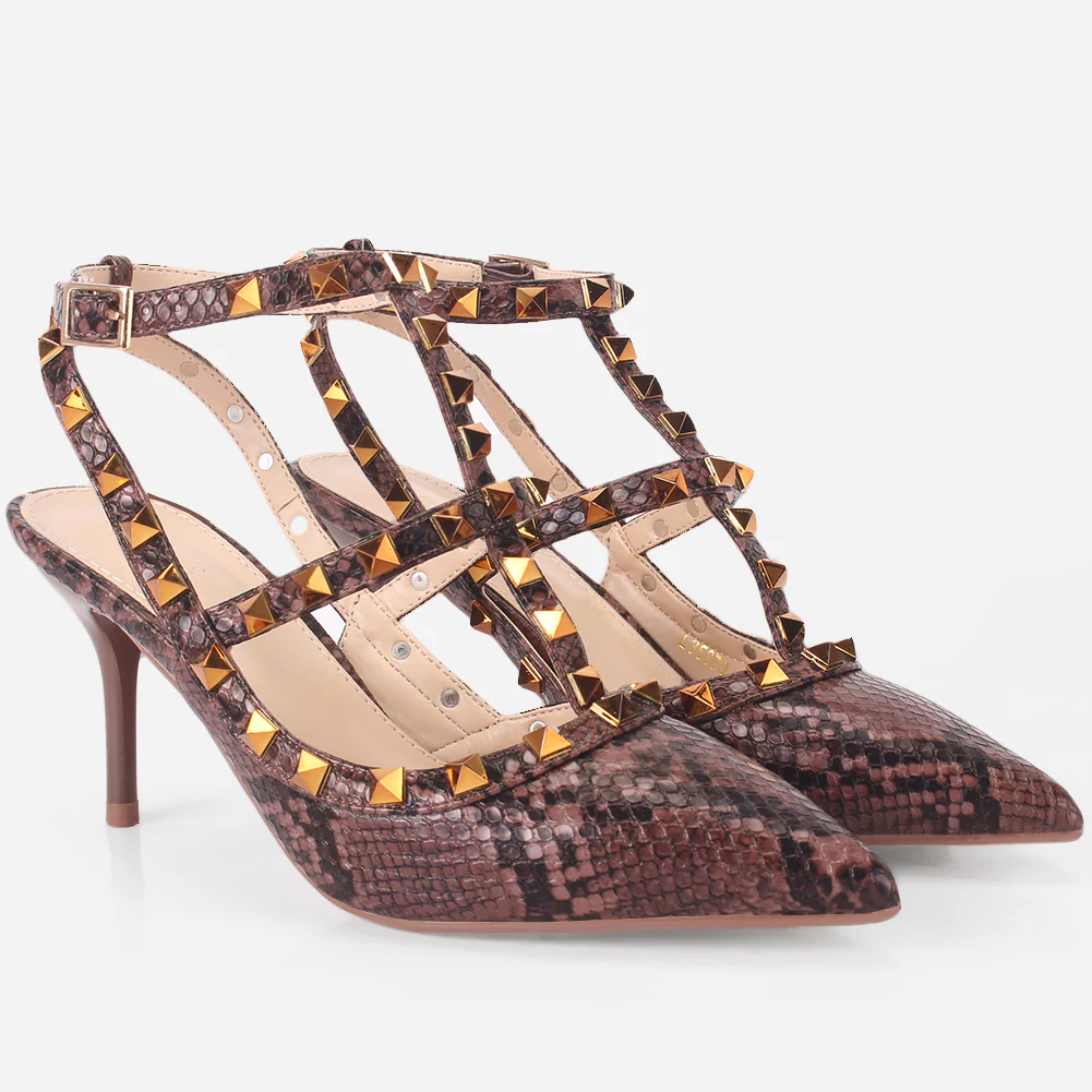 Women "JARNE" Studded Stiletto Sandals - Image 2