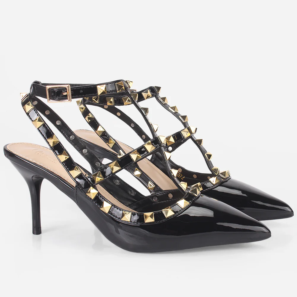 Women "JARNE" Studded Stiletto Sandals - Image 2