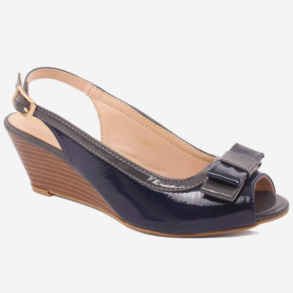 WOMEN "JESSY" PEEP TOE WEDGE SANDALS