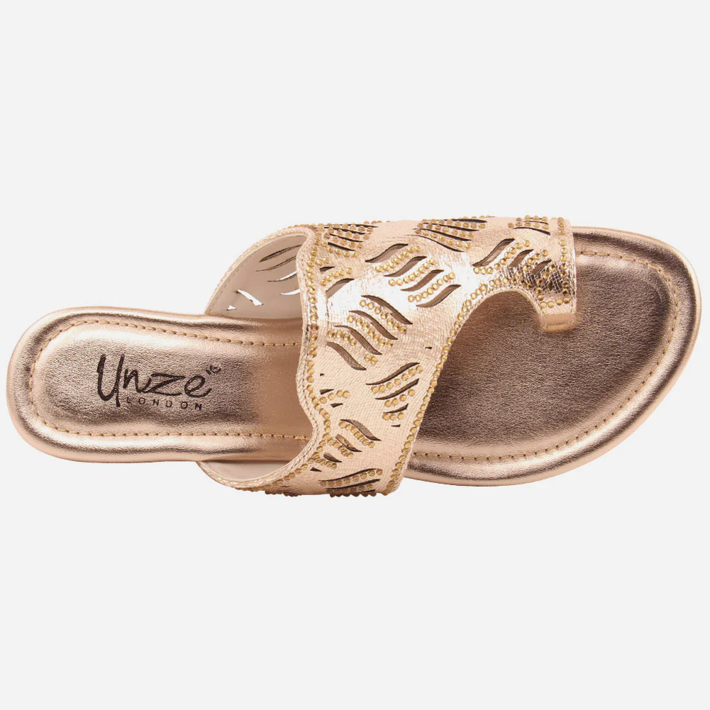 Women "KATE" Glossy Slip On Sandals - Image 4