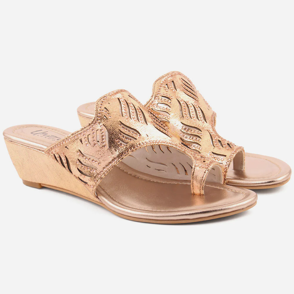 Women "KATE" Glossy Slip On Sandals - Image 2