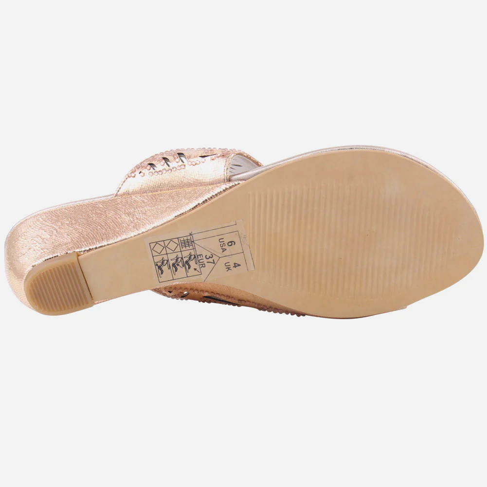 Women "KATE" Glossy Slip On Sandals - Image 5