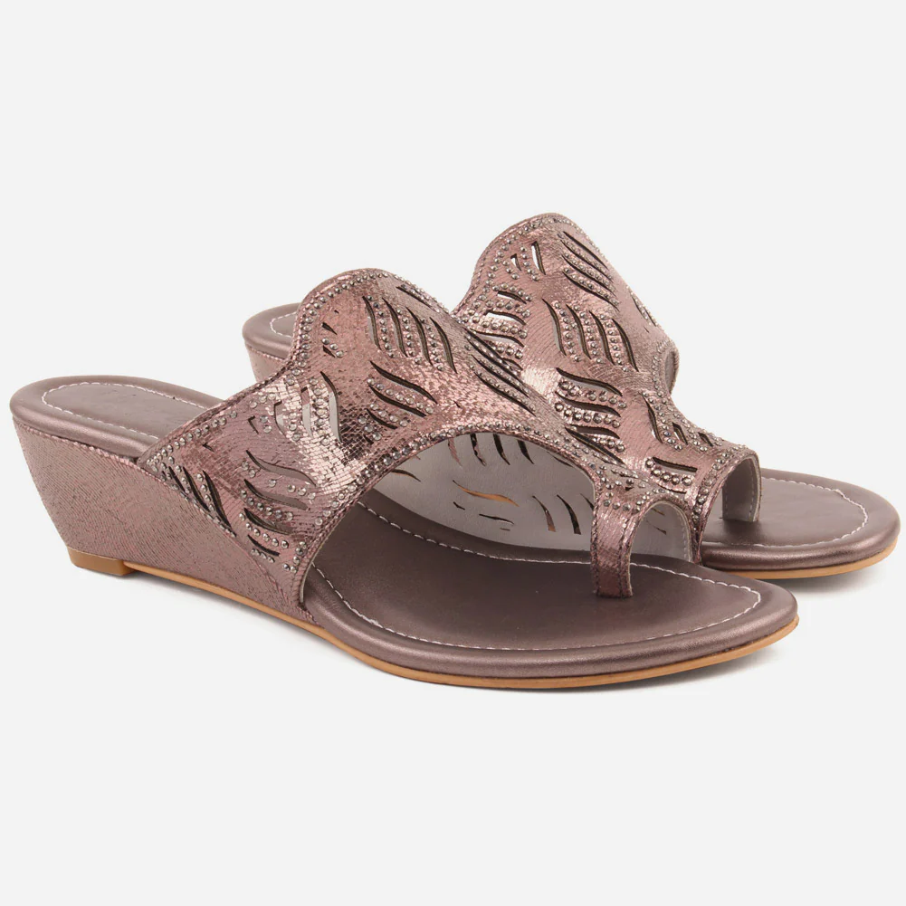 Women "KATE" Glossy Slip On Sandals - Image 2