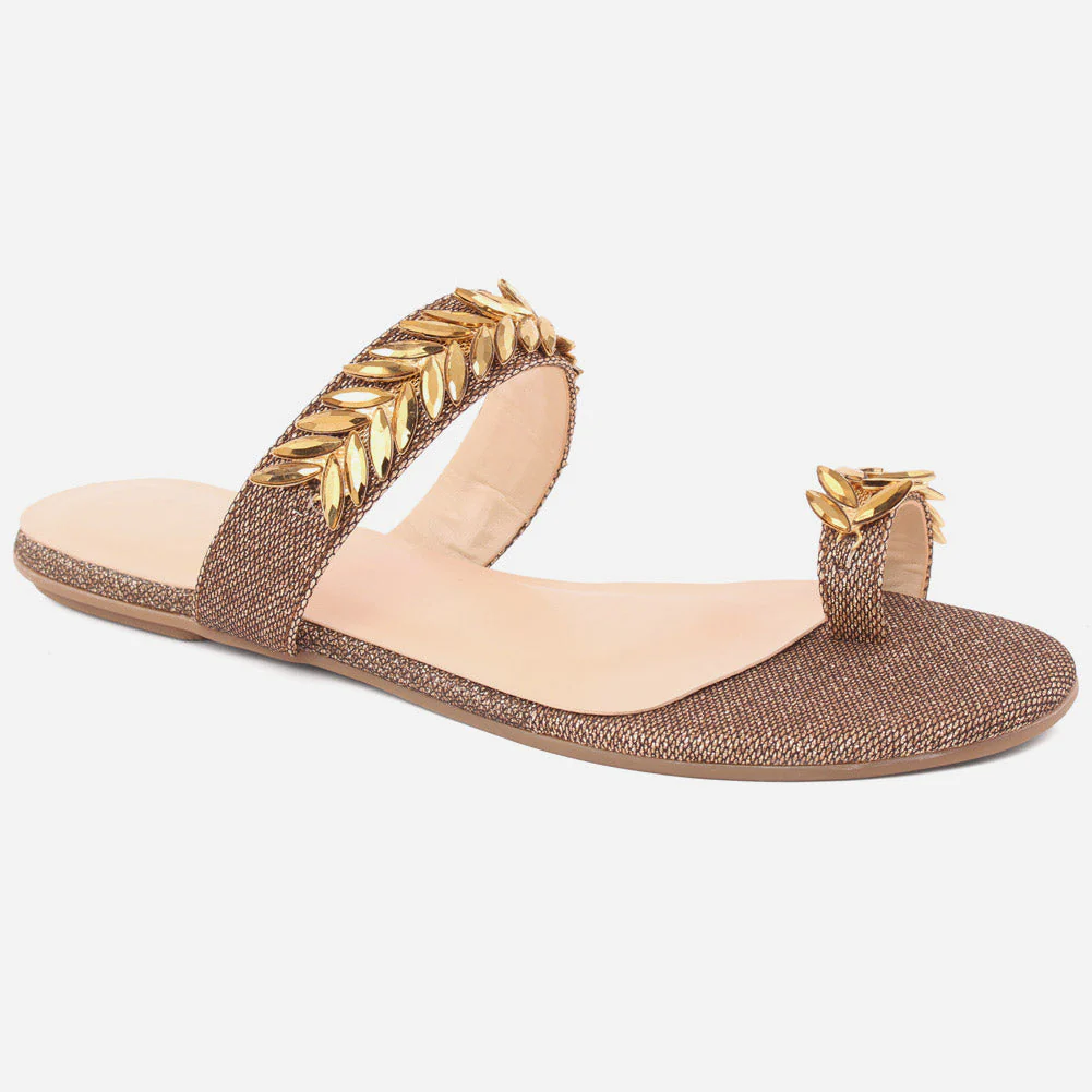 Women "Kemma"Glamorous Metallic Gemstone Slippers