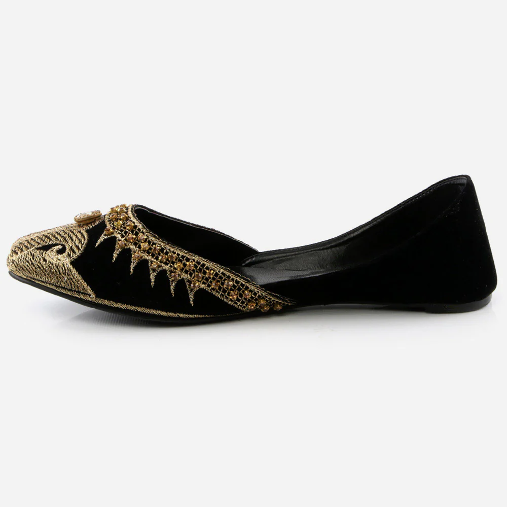 Women Ladies Beads Decorated Ethnic Jotis Mojaris Traditional Indian Slip Ons Evening Party Handmade Leather Khussa Pumps Shoes - Image 3