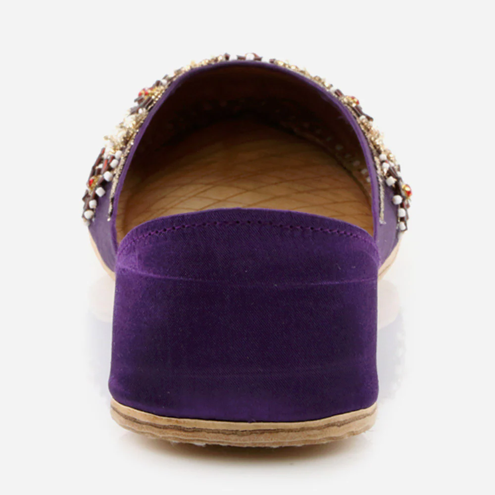 Women Ladies Decorated Jotis Mojaris Traditional Indian Wedding Bridal Slip Ons Evening Party Handmade Leather Khussa Pumps Shoes - Image 5