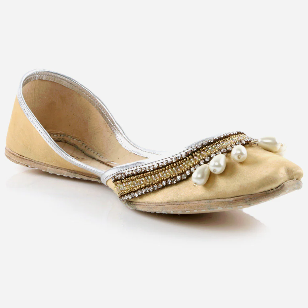 Women Ladies Embellished Mojaris Traditional Indian Wedding Bridal Slip Ons Evening Party Handmade Leather Khussa Pumps Shoes