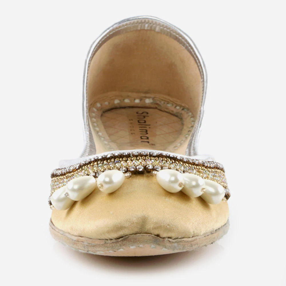 Women Ladies Embellished Mojaris Traditional Indian Wedding Bridal Slip Ons Evening Party Handmade Leather Khussa Pumps Shoes - Image 4