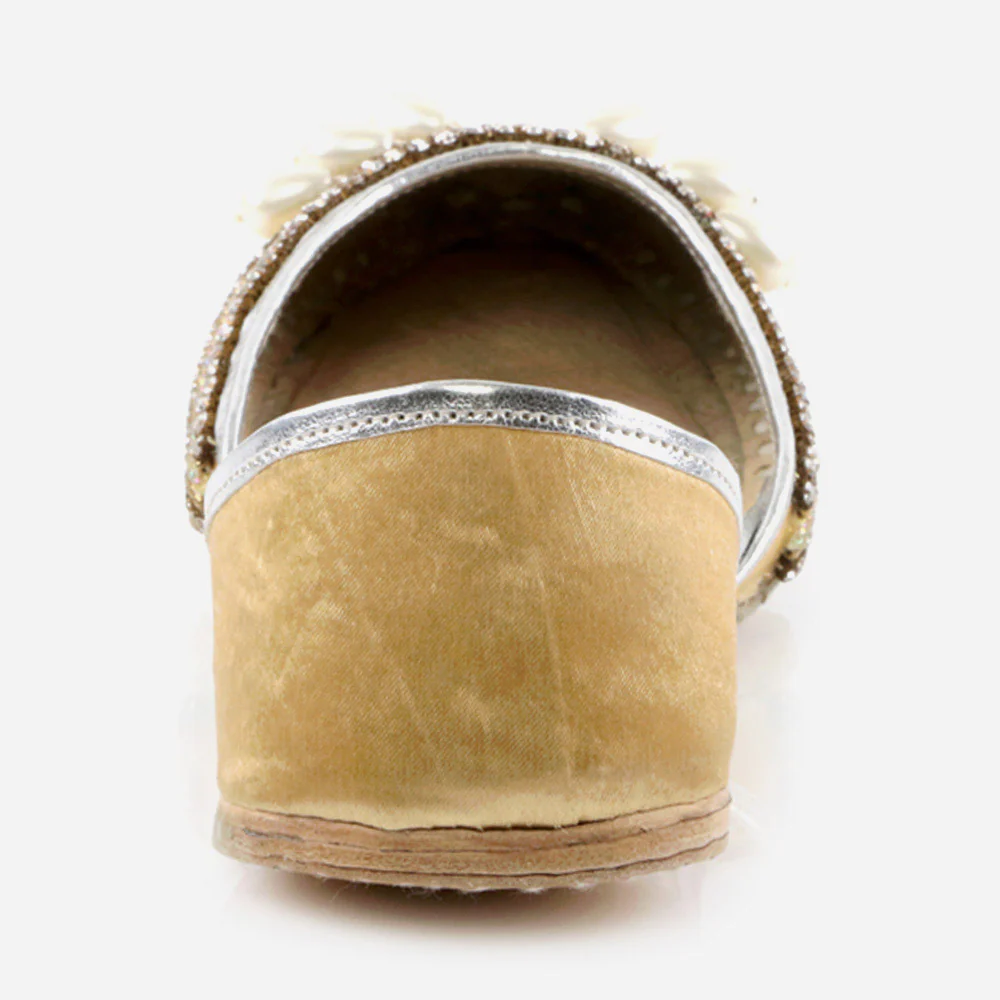Women Ladies Embellished Mojaris Traditional Indian Wedding Bridal Slip Ons Evening Party Handmade Leather Khussa Pumps Shoes - Image 5