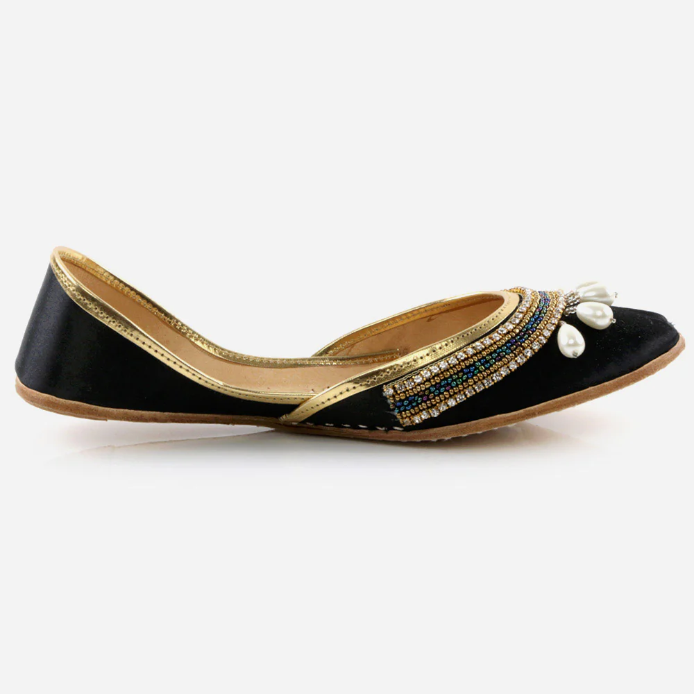 Women Ladies Embellished Mojaris Traditional Indian Wedding Bridal Slip Ons Evening Party Handmade Leather Khussa Pumps Shoes - Image 2