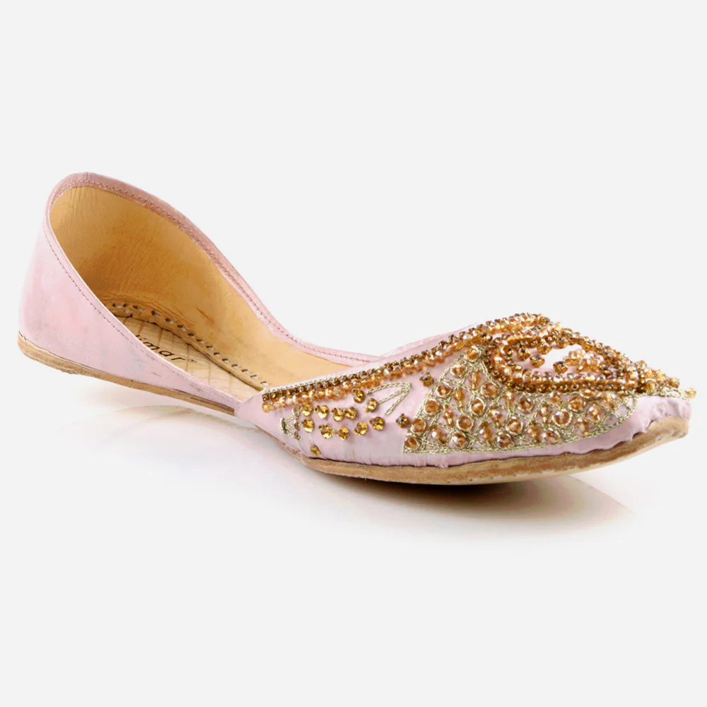 Women Ladies Ethnic Decorated Mojaris Traditional Indian Wedding Bridal Slip Ons Evening Party Handmade Leather Khussa Pumps Shoes
