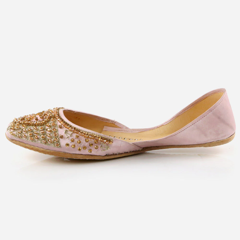Women Ladies Ethnic Decorated Mojaris Traditional Indian Wedding Bridal Slip Ons Evening Party Handmade Leather Khussa Pumps Shoes - Image 3