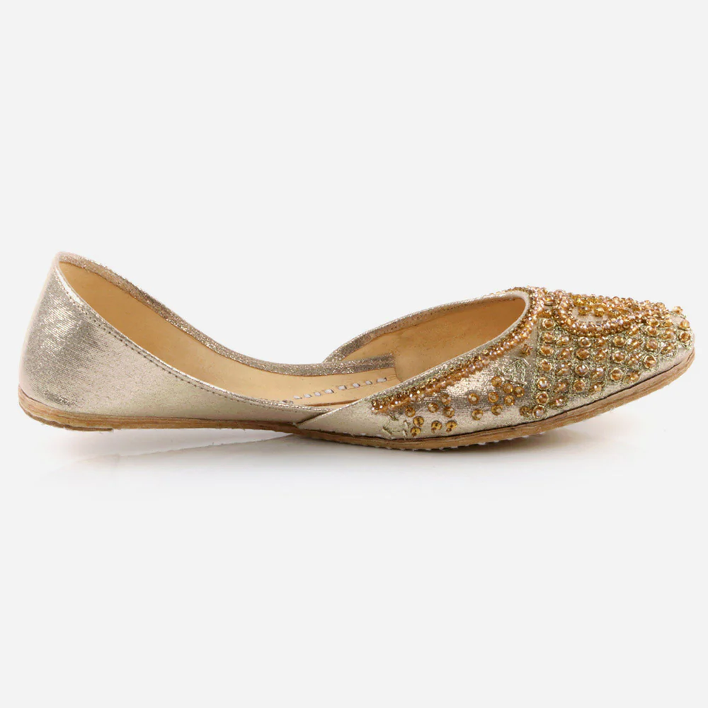 Women Ladies Ethnic Decorated Mojaris Traditional Indian Wedding Bridal Slip Ons Evening Party Handmade Leather Khussa Pumps Shoes - Image 2