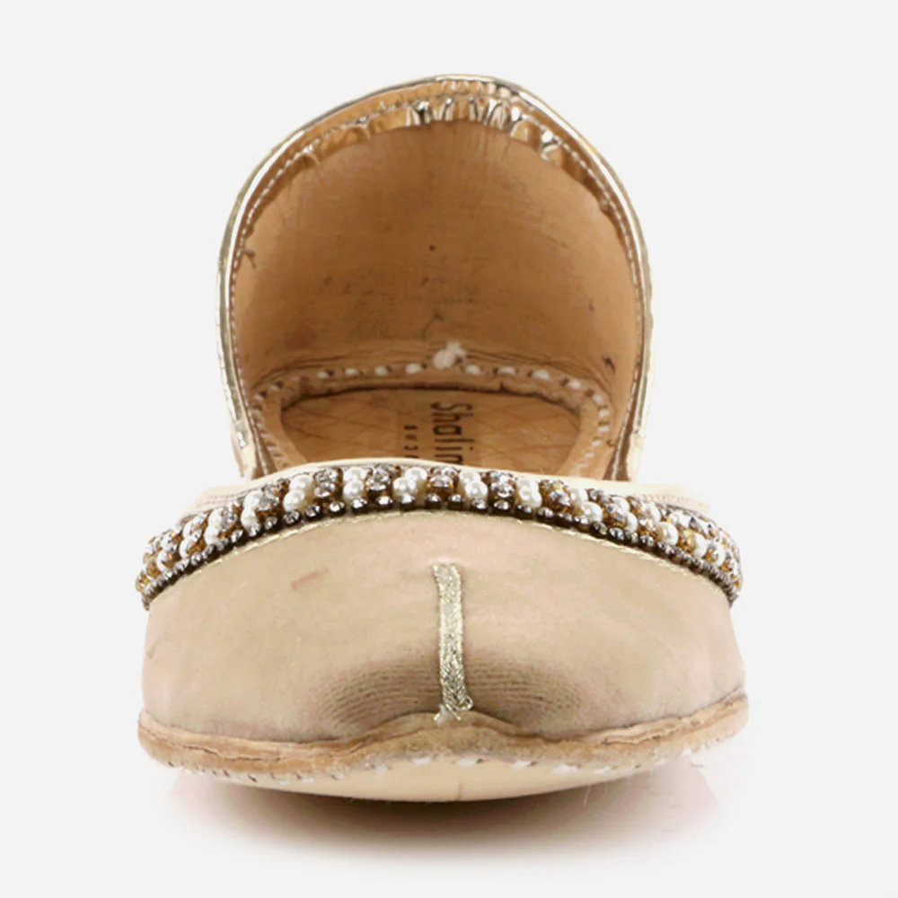Women Ladies Fashion Mojaris Traditional Indian Wedding Bridal Slip Ons Evening Party Handmade Leather Khussa Pumps Shoes - Image 4