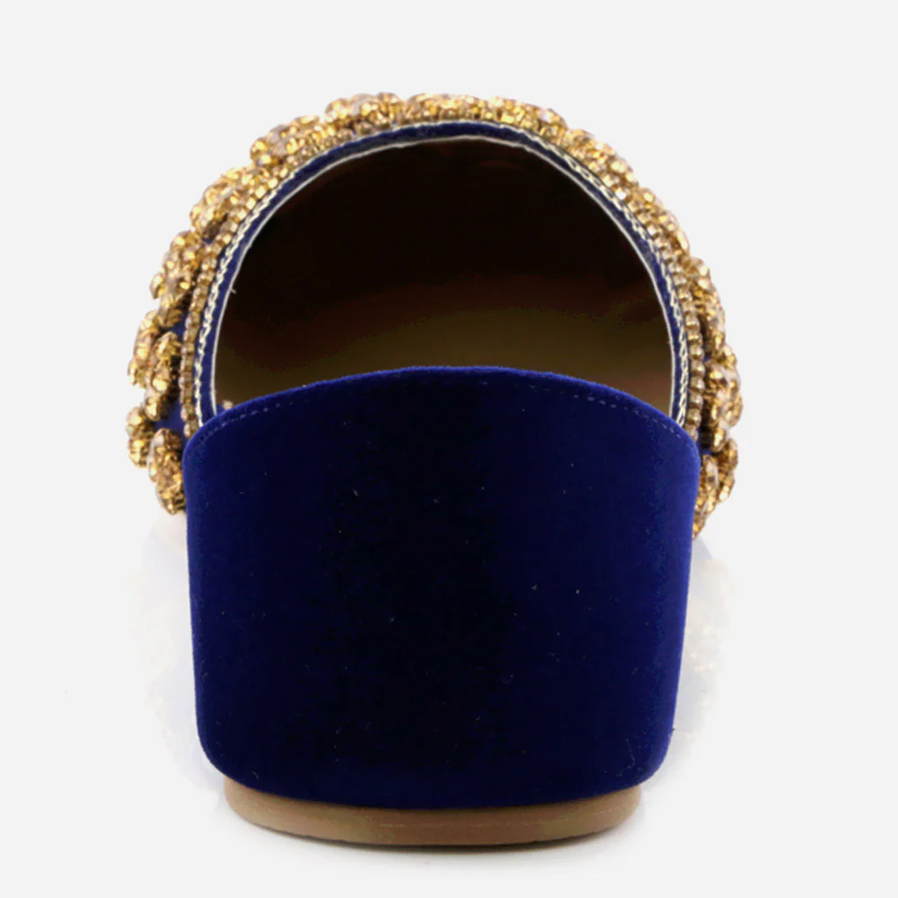 Women Ladies Sequins Embroidered Decorated Jotis Mojaris Traditional Indian Slip Ons Handmade Leather Khussa Pumps Shoes - Image 5