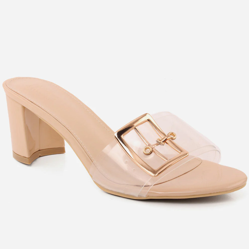 Women "LAURA" Block Heel Slip On Sandals
