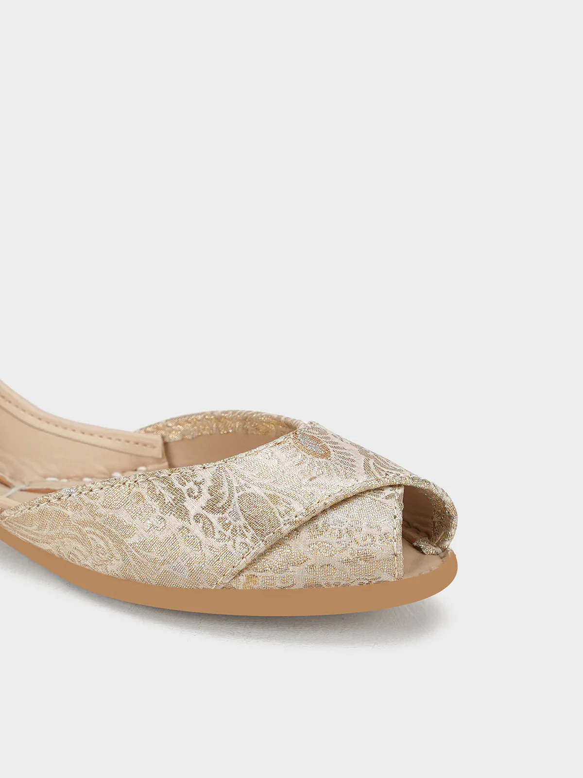 Women "LEHRANI" Open Toe Jamawar Khussa - Image 6