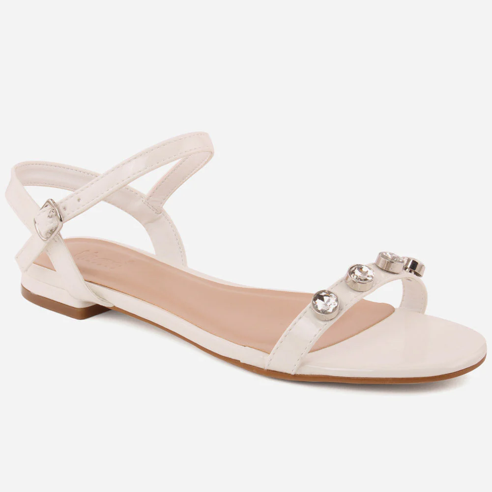 Women "MARGOT" Low Heel Gemstone Sandals