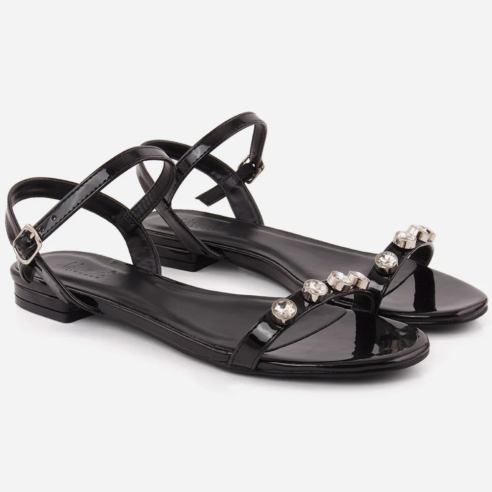 Women "MARGOT" Low Heel Gemstone Sandals - Image 2
