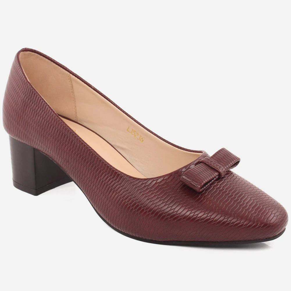 Women "Maureen" Block Heel Court Shoes