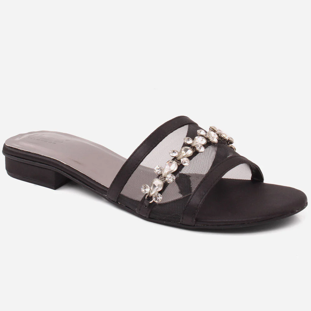 Women "MILA" Net Detailing Casual Slippers