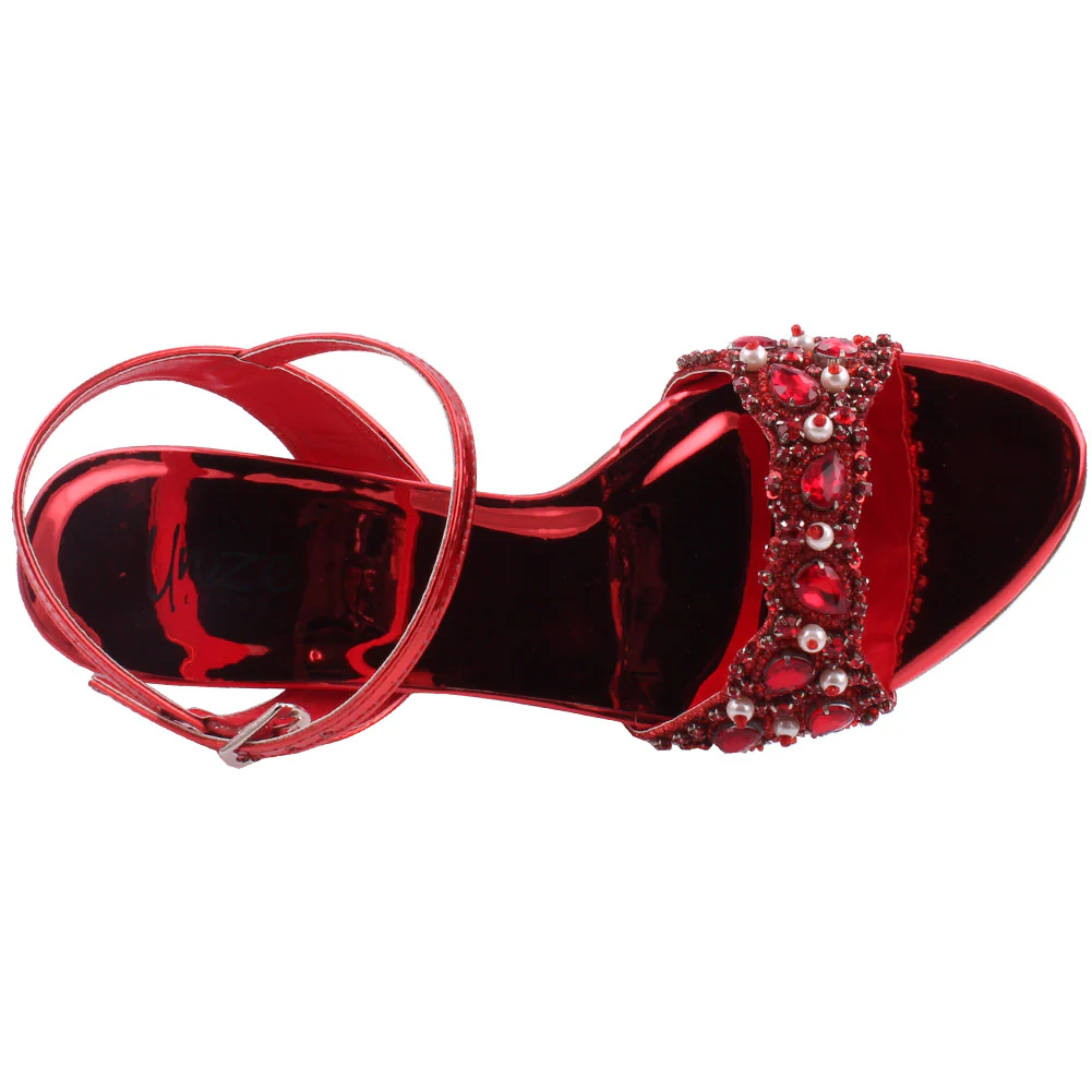 Women “MOLLY” Embellished Kitten Heel Sandals - Image 4