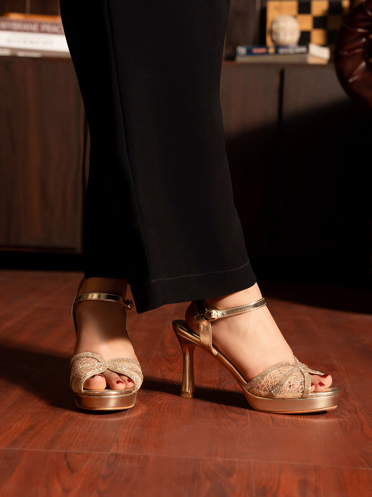 Women "MONET" Comfort Spool Heel Sandals - Image 6