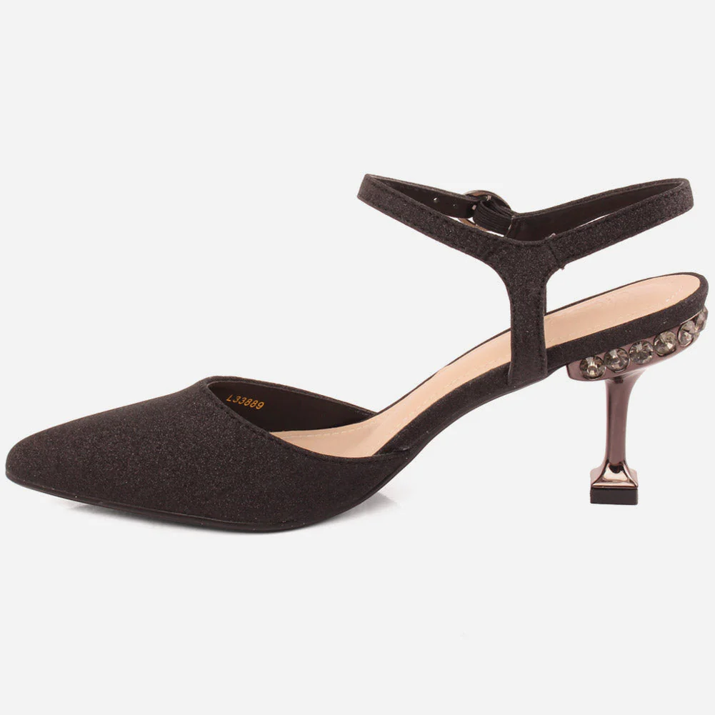 Women "Naya" matt glossy ankle strap sandals - Image 3